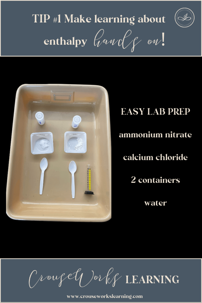 This picture shows a lab that teaches students about the energy conservation laws (specifically enthalpy).