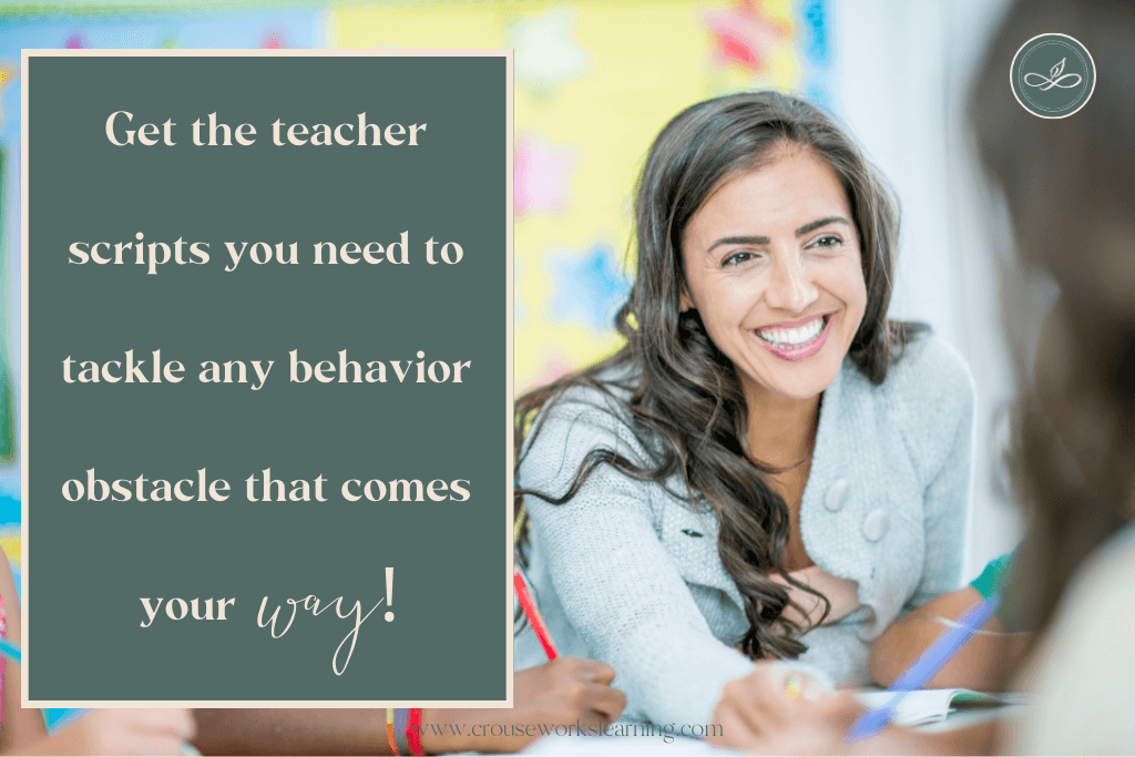 Teacher is having an easier time managing a classroom because she is using teacher scripts