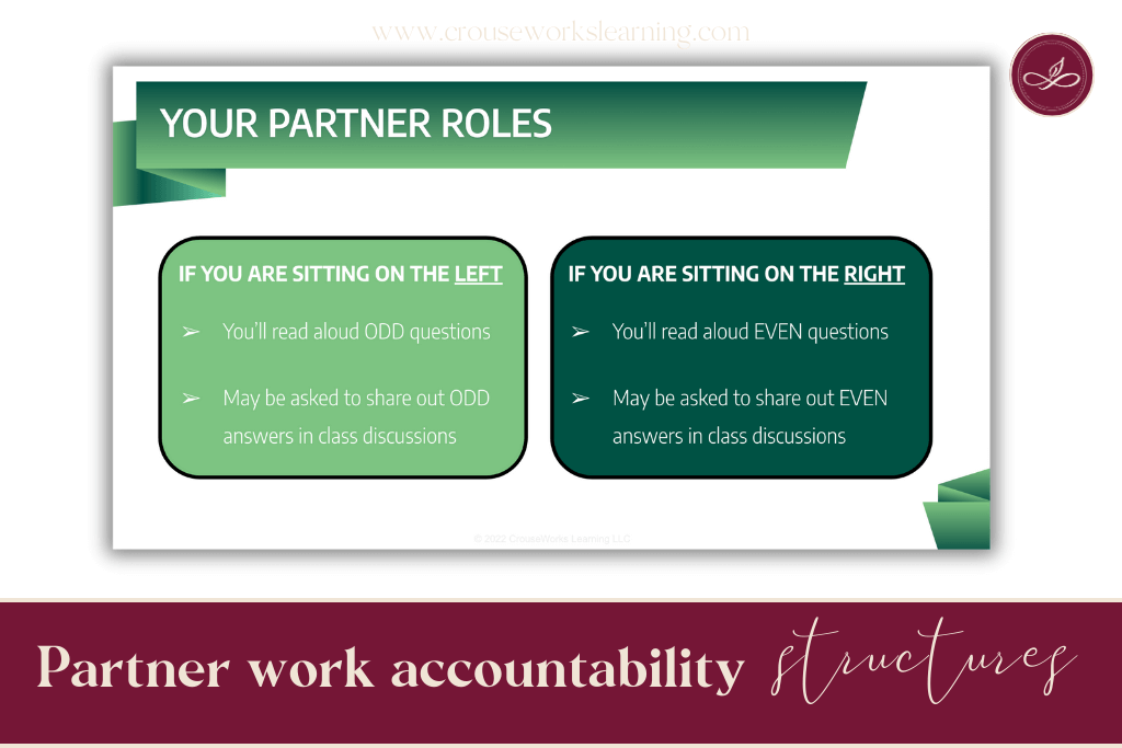 Students will collaborate in partners if they have accountability structures